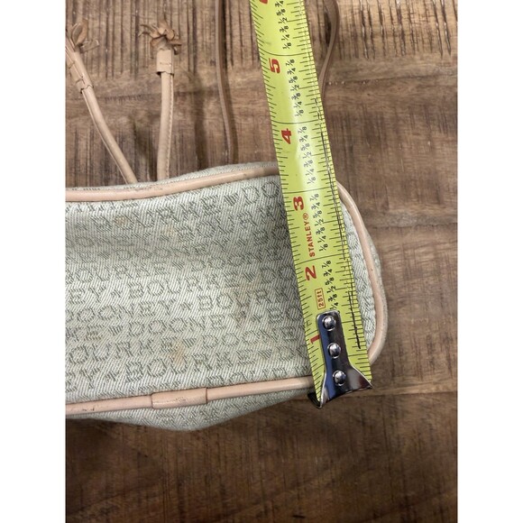 Dooney Bourke Vintage Monogram Leather Canvas Drawstring Bucket Bag Made In USA - Picture 15 of 15